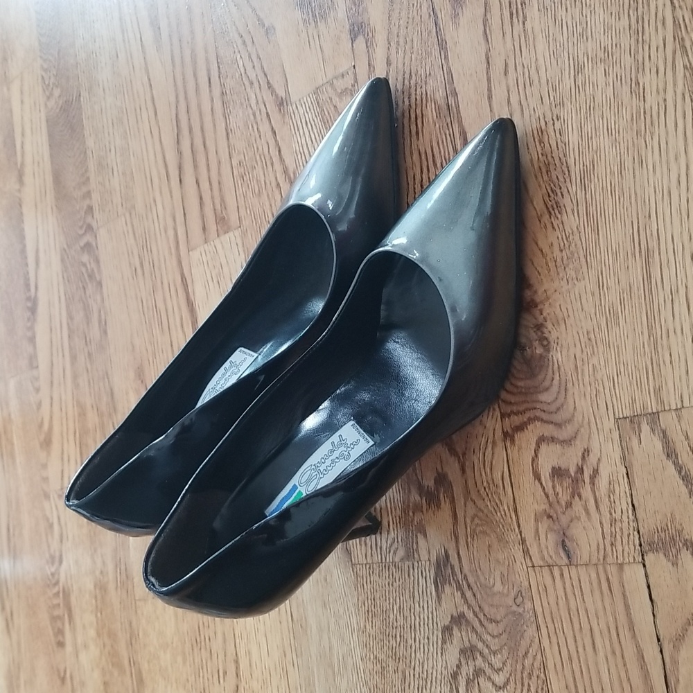 (EU37½) Arnold Churgin Metallic Patent Leather Heels Classic Formal Evening